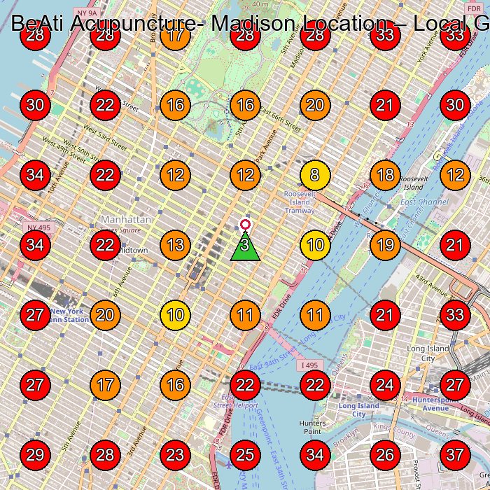 BeAti Acupuncture- Madison Location GeoGrid visibility map for Acupuncture Clinic in New York